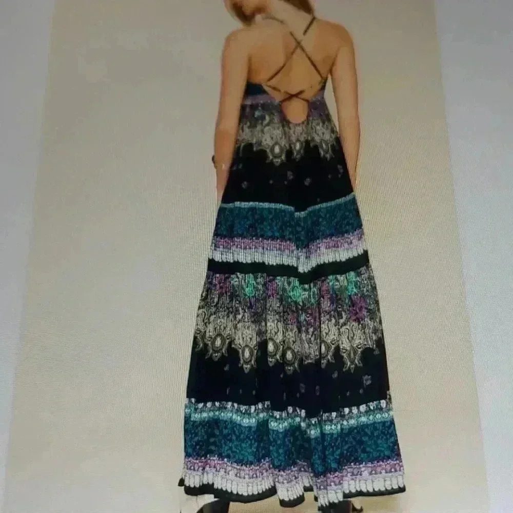 FREE PEOPLE GIVE A LITTLE MAXI DRESS - Picture 2 of 5